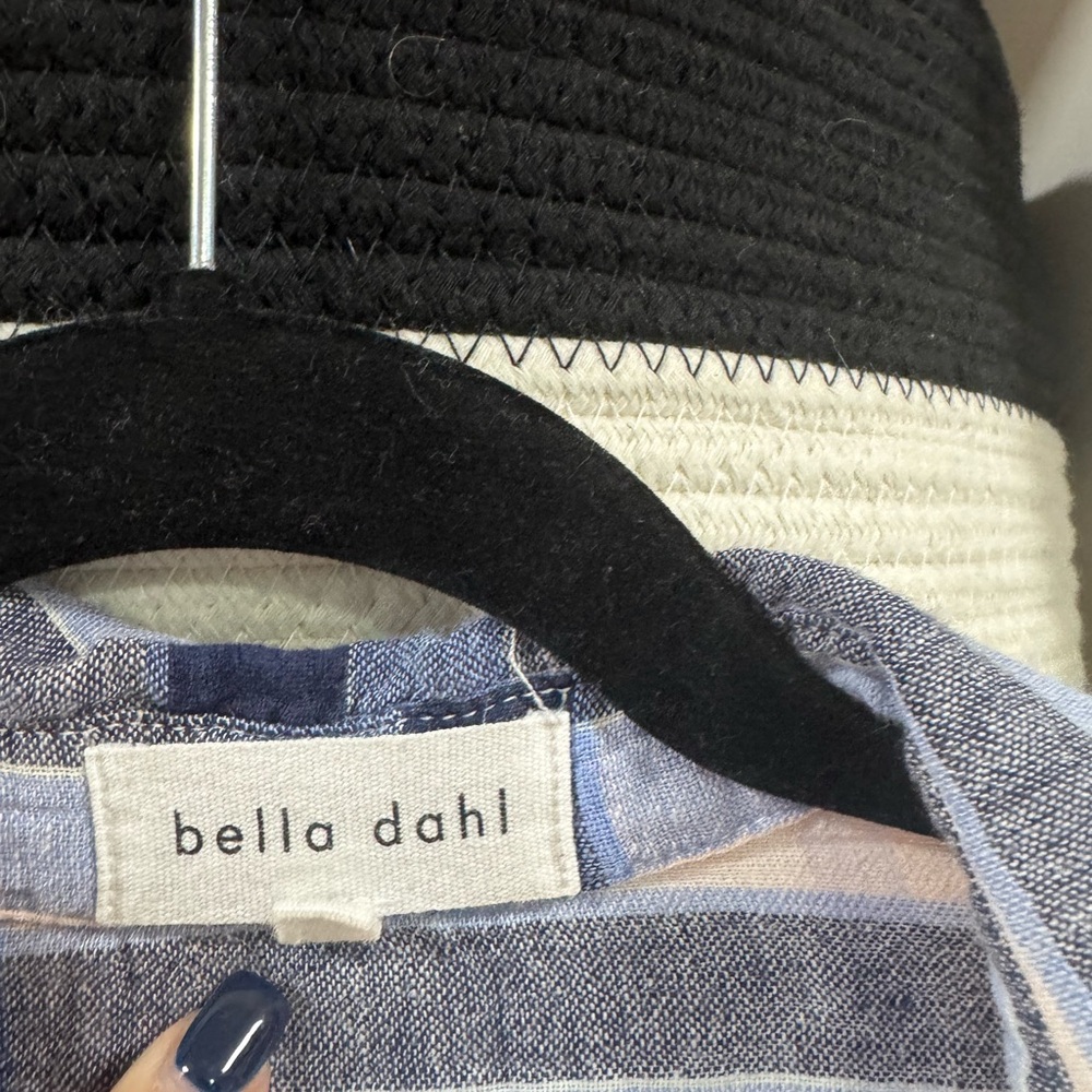 Bella Dahl Plaid Button Front Short Sleeve Blouse Soft Lightweight - Picture 4 of 4
